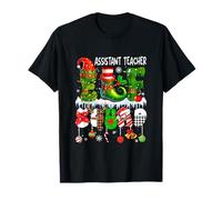 Assistant Teacher Elf Squad Xmas Colorful Elf Hat Shoes T-Shirt