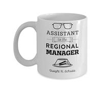Assistant to The Regional Manager by Trinkets & Novelty The Office Merchandise. This 11-oz Tv Show Inspired Michel Scott Dwight Jim The Office Coffee Mug is Perfect for Any Dunder Mifflin Employee