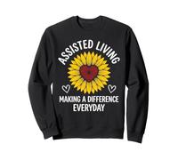 Assisted Living Making A Difference Everyday Sunflower Heart Sweatshirt