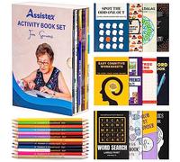 Assistex Large Print Activity Book Set for Seniors - Easy Activity Puzzle Book Set for Memory Loss - Fun and Engaging Word Puzzle Books for Dementia Patients and Elderly Adults