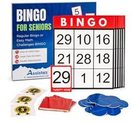 Assistex Large Print Bingo Cards for Seniors - Double-Sided Jumbo Bingo Cards with Complete Set, Fun Elderly Card Games, Perfect for Assisted Living and Stress Relief Activities
