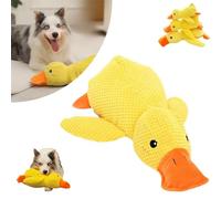 Asslye Quack Quack Duck Dog Toy,The Mellow Dog Calming Duck Dog Toy,2024 Newest Durable Squeaky Dog Toys, Quacking Duck Toy,Yellow Stuffed Duck Dog Chew Toys, Emotional Support Duck for Dogs (L-45cm)