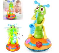 Asslye Wriggle Caterpillar Dancing Toy - Electric Saxophone Singing Crawling Toy, Repeats Speech, Musical Sensory Toy for Babies 6-9 Months+ (caterpillar)