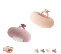 Associating Super Soft Sunflower Suction Cup Bath Ball, 2-in-1 Sunflower Bath Ball, Exfoliating Bath Sponge Cleaning Brush with Suction Cup Shower Sponges, Soft and Elastic (Pink+Purple)