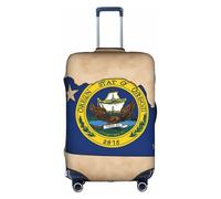 ASSORT Abstract Oregon State Flag Map Print Travel Elastic Suitcase Cover Protector, Anti-Scratch Washable Luggage Cover, Multi-Size, White, XL