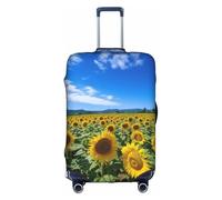 ASSORT Beutiful Sunflower Print Travel Elastic Suitcase Cover Protector, Anti-Scratch Washable Luggage Cover, Multi-Size, White, M
