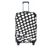ASSORT Black White Polka Dots Pattern Print Travel Elastic Suitcase Cover Protector, Anti-Scratch Washable Luggage Cover, Multi-Size, White, M