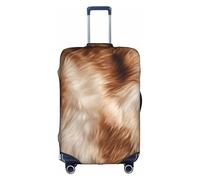 ASSORT Cow Fur Print Travel Elastic Suitcase Cover Protector, Anti-Scratch Washable Luggage Cover, Multi-Size, White, L