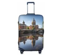 ASSORT Dublin Ireland Ha Penny Bridge River Print Travel Elastic Suitcase Cover Protector, Anti-Scratch Washable Luggage Cover, Multi-Size, White, XL