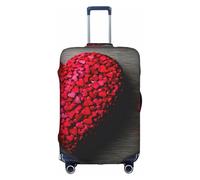 ASSORT Falling Red Hearts Print Travel Elastic Suitcase Cover Protector, Anti-Scratch Washable Luggage Cover, Multi-Size, White, L