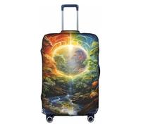 ASSORT Four Season Tree Of Life Print Travel Elastic Suitcase Cover Protector, Anti-Scratch Washable Luggage Cover, Multi-Size, White, M