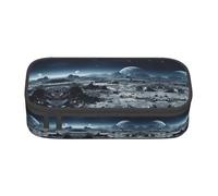 ASSORT Galaxy Moon Space Print Large Pencil Case Bag Stationery Organizer Pouch With Zipper, For Office And College