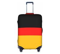 ASSORT Germany Flag Print Travel Elastic Suitcase Cover Protector, Anti-Scratch Washable Luggage Cover, Multi-Size, White, S