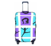 ASSORT Gymnastics Game Print Travel Elastic Suitcase Cover Protector, Anti-Scratch Washable Luggage Cover, Multi-Size, White, S