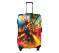 ASSORT Hippie Pattern Print Travel Elastic Suitcase Cover Protector, Anti-Scratch Washable Luggage Cover, Multi-Size, White, XL