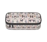 ASSORT Oodles Of Poodles Print Large Pencil Case Bag Stationery Organizer Pouch With Zipper, For Office And College