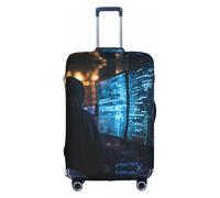 ASSORT Programmer Programming Code Print Travel Elastic Suitcase Cover Protector, Anti-Scratch Washable Luggage Cover, Multi-Size, White, S