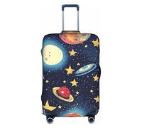 ASSORT Starry Sky Universe Space Print Travel Elastic Suitcase Cover Protector, Anti-Scratch Washable Luggage Cover, Multi-Size, White, M