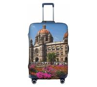 ASSORT The Mumbai Filmcity Tours Print Travel Elastic Suitcase Cover Protector, Anti-Scratch Washable Luggage Cover, Multi-Size, White, XL