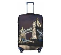 ASSORT Tower Bridge In London Print Travel Elastic Suitcase Cover Protector, Anti-Scratch Washable Luggage Cover, Multi-Size, White, L