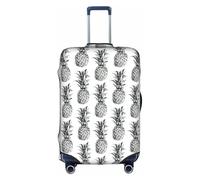 ASSORT Tropical Theme Pineapple Fruit Pattern Print Travel Elastic Suitcase Cover Protector, Anti-Scratch Washable Luggage Cover, Multi-Size, White, L