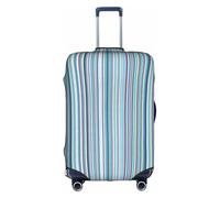 ASSORT Vertical Stripes Print Travel Elastic Suitcase Cover Protector, Anti-Scratch Washable Luggage Cover, Multi-Size, White, XL