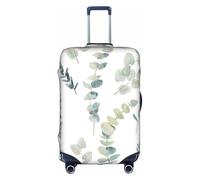 ASSORT White Natural Greenery Twig Print Travel Elastic Suitcase Cover Protector, Anti-Scratch Washable Luggage Cover, Multi-Size, White, L