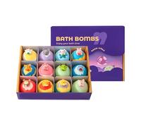 Assorted 12Pieces Fragrant Bath Ball for Adults and Kids with Gentle Skin Friendly Formulas Not Residues Sea Theme Bath