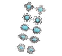 Assorted 5 Sets Fashionable Boutonniere Pins Kirsite Materials with Intricate Ethnic Patterns for All Occasions Shirt Collar Clamps