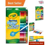 Assorted 50 Washable Felt Tip Markers - Perfect Non-Toxic Art Supply for Kids