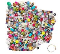 Assorted Beads Mix, Multicolor 0.12-1.18 Inch Irregular Ceramic and Plastic Beads, 0.5kg for Jewelry Making for Jewelry Making