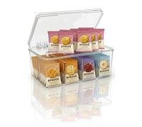 Assorted Biscuit Mini Packs in Plastic Box - 5 Flavours (Viennese Whirls, Shortbread Rings, Butterscotch, Chocolate, Golden Oat) - 40 Sachets (8 Each) | Compatible for Border Biscuits | Luxe Bitez