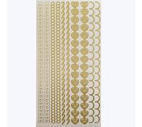 Assorted Border Craft Stickers - Self Adhesive Outline Edge Trim for Card Making, 24 x 10 x 1 cm (Gold)