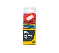 Assorted Bright Colours Plastic Keyring Tags, 5cm x 2cm (Pack of 25) - Durable, Metal Split Key Ring, Perfect for Property, Room, Shed & Fence Identification
