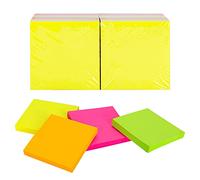 Assorted Bright Neon Colour Square Sticky Notes 76mm x 76mm 100 Sheets/Pad - 12 Pads