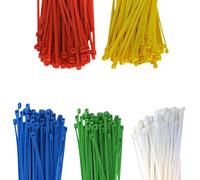 Assorted Cable Ties 200Pack 5 Colours Blue Green Red Yellow Natural