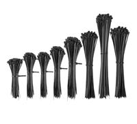 Assorted Cable Ties 800 Pack, 100/150/200/300 mm Black Heavy Duty Nylon Self Locking Zip Tie Wraps