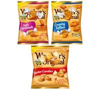 Assorted Caramel & Toffee Sweets - Soft Caramels, Butter Candies, Creamy Toffees - Individually Wrapped, Smooth & Creamy - (Pack of 3)