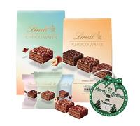Assorted Choco Wafer Lindt Chocolates - Selection of Assorted & Milk Hazelnut Choco Wafers 135g with Christmas Tree Decoration. Great Christmas Gifts for Women, Stocking Fillers or Birthday Gifts.