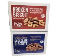 Assorted Chocolate & Broken Biscuits Gift Pack Festive Biscuit Selection (1kg & 1.3kg) Festive Delights for Christmas & All Occasions (Pack of 2 (Both))