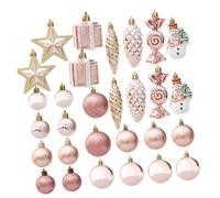 Assorted Christmas Baubles Set Featuring Themed Shapes to Enhance Festive Atmospheres in Various For Indoor and Outdoor Settings (29pcs)