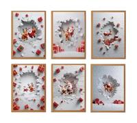 Assorted Christmas Cards Funny Optical Illusion Thick Paper | Holiday Greeting Cards Christmas Decor for Kids Adults Men Friend Home Office School Classroom Winter Party