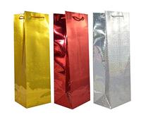 Assorted Christmas Holographic Bottle Gift Bag 36cm - Pack of 3