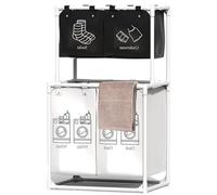 Assorted Clothes Basket - Multi Section Washing Basket with Wheels & Lid | Foldable Clothes Sorting Container, Split Laundry Organiser, Laundry - for Bedroom, Fabric Dirty Wheel