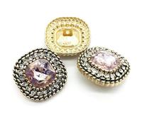 Assorted Clothing high-Grade Pearl Buttons， Vintage Rhinestone Crystal Metal Buttons for Women's Coat Dress Sweater, 18-25mm(5-667-1,23MM)