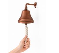 Assorted Collections Bar Accessories for Home Pub Hand Bell - Wall Mounted Bar Bell Nautical Decorations, Unique Copper Bell with Crisp Loud Sounds Ideal for Christmas, Reception, Pubs, 6 Inch