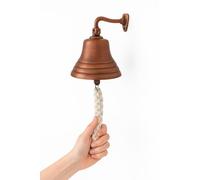 Assorted Collections Bar Accessories for Home Pub Hand Bell - Wall Mounted Bar Bell Nautical Decorations - Unique Bronze Bell with Crisp Loud Sounds Ideal for Christmas, Reception, Pubs 6 Inch
