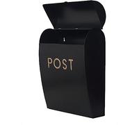 Assorted Collections Black Post Box Wall Mounted Letterbox with Easy Access No Lock for Outdoor Use - Weatherproof And Durable Mailbox Easy Installation, Strong Construction (Large)