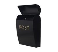 Assorted Collections Black Post Box Wall Mounted Letterbox with Easy Access No Lock for Outdoor Use - Weatherproof And Durable Mailbox Easy Installation, Strong Construction (Large)