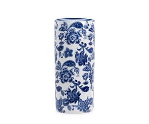 Assorted Collections Ceramic Umbrella Stand | 18" Tall White & Blue Floral Porcelain Holder for Umbrellas & Walking Sticks | Indoor Planter & Entryway Home Décor